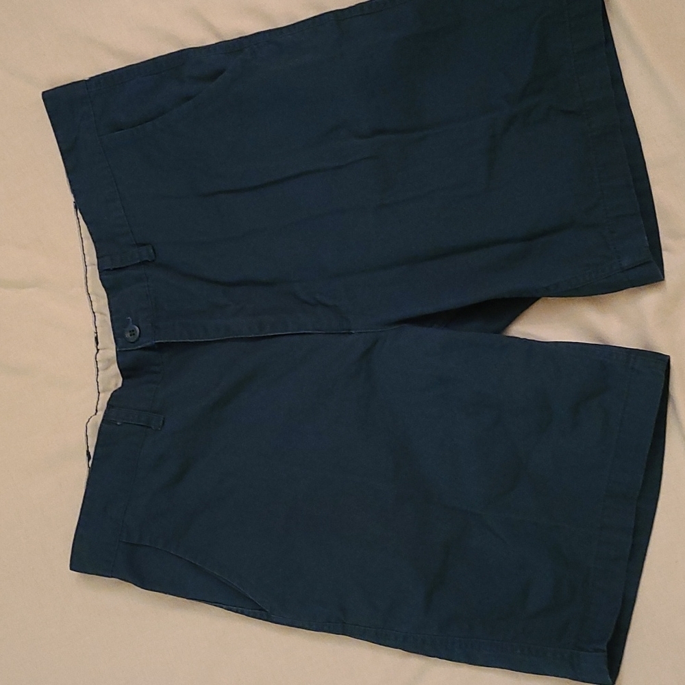 CITY STREETS Men's‎ Blue Flat Front Cotton Shorts, 40-inch Waist